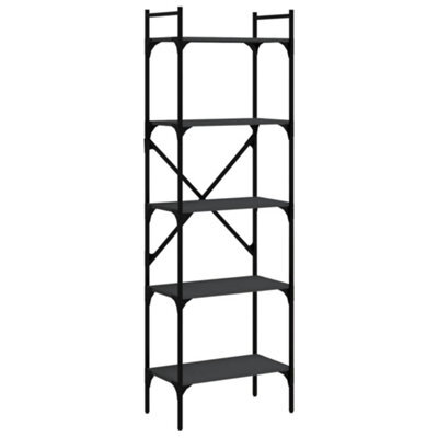 Berkfield Industrial Bookcase 5-Tier Black 56X31.5X174 Cm Engineered Wood - image 1