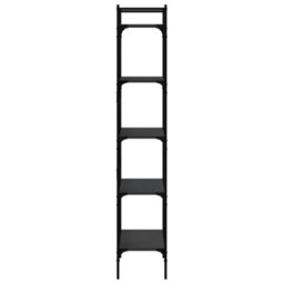 Berkfield Industrial Bookcase 5-Tier Black 56X31.5X174 Cm Engineered Wood - thumbnail 5