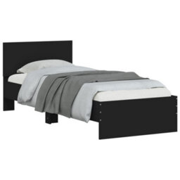 Walplus Bed Frame Without Mattress With Headboard Black 90X200 Cm - thumbnail 4