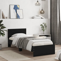 Walplus Bed Frame Without Mattress With Headboard Black 90X200 Cm - thumbnail 1