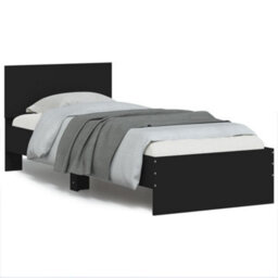 Walplus Bed Frame Without Mattress With Headboard Black 90X200 Cm - thumbnail 2