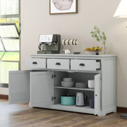 Gainoom Kitchen Buffet Sideboard Wooden Storage Cupboard Cabinet With Adjustable Shelf - thumbnail 3