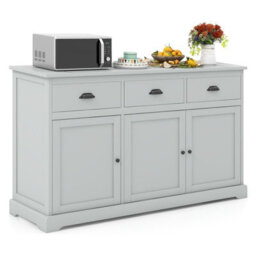 Gainoom Kitchen Buffet Sideboard Wooden Storage Cupboard Cabinet With Adjustable Shelf