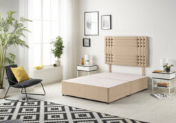 Somnior Beds Somnior Flexby Plush Beige Divan Base With Headboard - Small Single - thumbnail 1