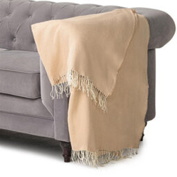 Luxury Living 100% Acrylic Throw - 150Cm X 125Cm - Cream - thumbnail 2