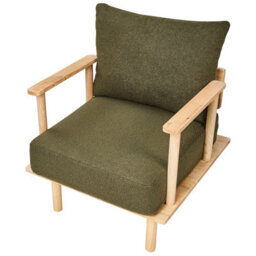 Wyld And Coco Japandi Armchair In Dark Green Boucle - Compact Scandinavian Design - thumbnail 6