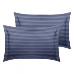 Ameha Stripe Duvet Set Reversible Bedding Set With Pillowcase Breathable Microfiber Quilt Cover Washed Blue Super King 260X220Cm - thumbnail 5
