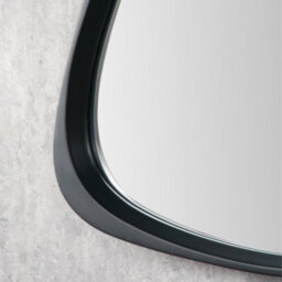 Pacific Lifestyle Curved Wall Mirror Black Wood Veneer 67X58Cm Minimalist Modern - thumbnail 4