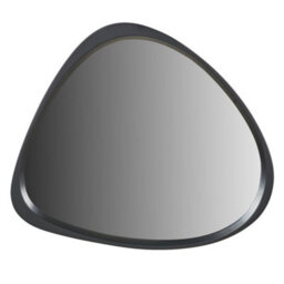 Pacific Lifestyle Curved Wall Mirror Black Wood Veneer 67X58Cm Minimalist Modern - thumbnail 2