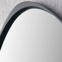 Pacific Lifestyle Curved Wall Mirror Black Wood Veneer 67X58Cm Minimalist Modern - thumbnail 3