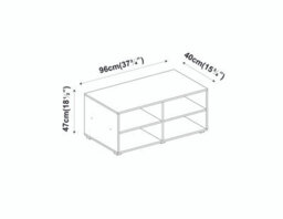 Urbn-Living Urbnliving Height 47Cm Wooden White Tv Stand Living Room Media Cabinet Modern Furniture - thumbnail 4
