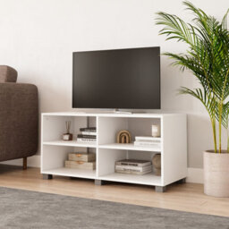 Urbn-Living Urbnliving Height 47Cm Wooden White Tv Stand Living Room Media Cabinet Modern Furniture - thumbnail 2