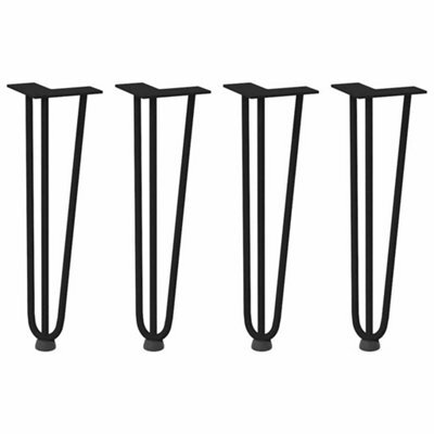 Berkfield Modern Hairpin Legs For Coffee Table 4 Pcs Black 42 Cm Solid Steel