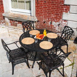 Lazy Susan Alice Antique Bronze 4 Seater Metal Garden Furniture Set - thumbnail 2
