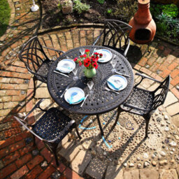 Lazy Susan Alice Antique Bronze 4 Seater Metal Garden Furniture Set - thumbnail 4