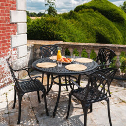 Lazy Susan Alice Antique Bronze 4 Seater Metal Garden Furniture Set - thumbnail 6