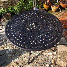 Lazy Susan Alice Antique Bronze 4 Seater Metal Garden Furniture Set - thumbnail 5