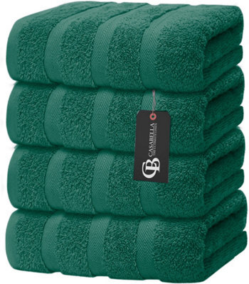 Casabella Premium Quality 4 Jade Hand Towels 100% Combed Cotton 650 Gsm Quick Dry Hand Towels Set 50X90 Cm - image 1