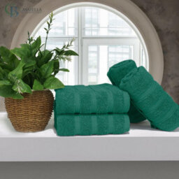Casabella Premium Quality 4 Jade Hand Towels 100% Combed Cotton 650 Gsm Quick Dry Hand Towels Set 50X90 Cm - thumbnail 4