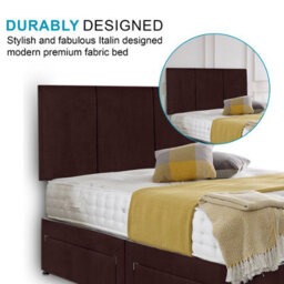 Dining Tables Chelsea Headboard Divan Set, 2 Drawer On Same Side With Sprung 1500 Comfort Mattress - Plush Mulburry- King - thumbnail 3