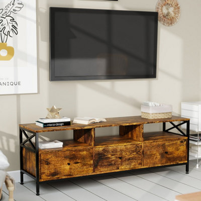 Levede Tv Stand Cabinet Industrial Tv Unit 3 Drawers 3 Shelves For 65 Inch - image 1