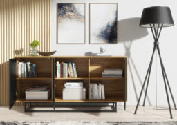 Halo Loft Sideboard 160Cm Industrial Dark Oak & Black Matt Doors - Creative Furniture - thumbnail 8