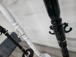 Modernique Lovella Black Thick Metal Tube Stand Tube Coat Rack With Heavy Sturday Marble Base - thumbnail 8