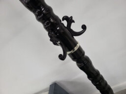Modernique Lovella Black Thick Metal Tube Stand Tube Coat Rack With Heavy Sturday Marble Base - thumbnail 4