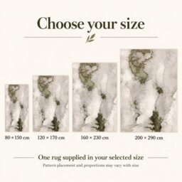 Underfoot Abstract Rug Green Beige Modern High Low Pile Living Room Bedroom Indoor - thumbnail 5