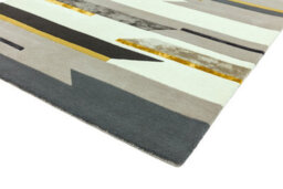 Mustard Wool Handmade Luxurious Modern Abstract Rug For Living Room And Bedroom-120Cm X 170Cm - thumbnail 2