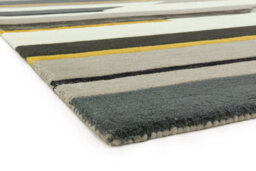 Mustard Wool Handmade Luxurious Modern Abstract Rug For Living Room And Bedroom-120Cm X 170Cm - thumbnail 3