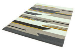 Mustard Wool Handmade Luxurious Modern Abstract Rug For Living Room And Bedroom-120Cm X 170Cm - thumbnail 5