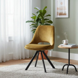 Mustard Velvet Swivel Dining Chair (Set Of 2) - thumbnail 7
