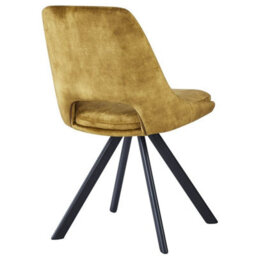 Mustard Velvet Swivel Dining Chair (Set Of 2) - thumbnail 5