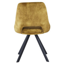 Mustard Velvet Swivel Dining Chair (Set Of 2) - thumbnail 6