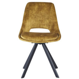 Mustard Velvet Swivel Dining Chair (Set Of 2) - thumbnail 3