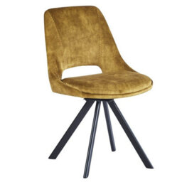 Mustard Velvet Swivel Dining Chair (Set Of 2) - thumbnail 2