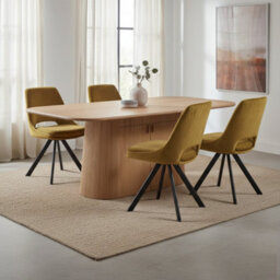 Mustard Velvet Swivel Dining Chair (Set Of 2) - thumbnail 8