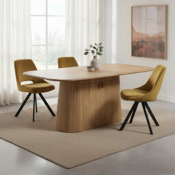 Mustard Velvet Swivel Dining Chair (Set Of 2) - thumbnail 9