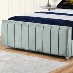 UKBEDFURNITURE Lisburn Grey Plush Valvet Upholstered Gas Lift Ottoman Storage Bed With 10 Inch Orthopedic Mattres - 48 Inch Headboard - thumbnail 3