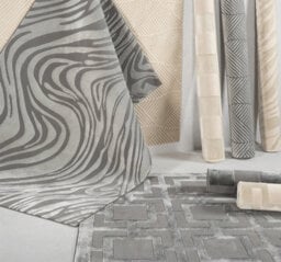 Vellure Modern Indoor Living Room Area Rug Embossed Metallic Sheen Marble Design Anthracite 60X220 Cm - thumbnail 7