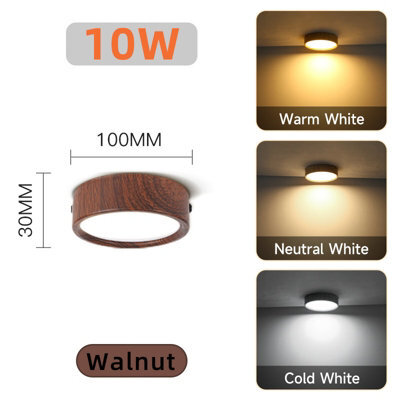 Amorly 2 Pack Walnut 10W Color Ceiling Light Led Spot Downlight Surface Mounted Downlights Thin Foldable Spotlight For Living Room - image 1