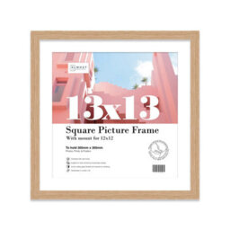 "13X13"" Oak Picture Frame - 13X13"" Square Frame With 12X12"" Mount For 13X13""/12X12"" Pictures Vintage Style Gallery Wall, 1 Pack" - thumbnail 1