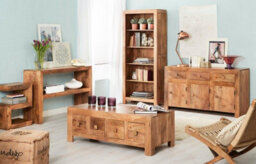 Buttercup Farm Toko Light Mango Large Open Bookcase - Solid Mango Wood - L34 X W75 X H175 Cm - thumbnail 5