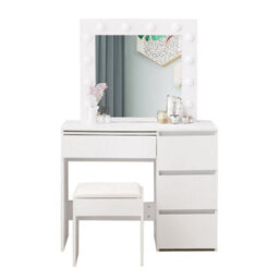 Levede Dressing Table Vanity Set Stool Makeup Leds Mirror Jewellery Organizer - thumbnail 3