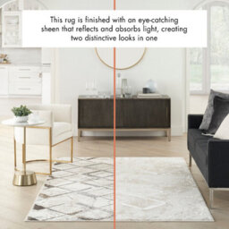 Ivory Grey Abstract Modern Geometric Rug Easy To Clean Living Room And Bedroom-119Cm X 180Cm - thumbnail 3