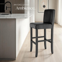 Tectake Bar Stools With A Padded Backrest And Faux Leather Cover - Black, Set Of 2 - thumbnail 7