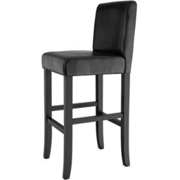 Tectake Bar Stools With A Padded Backrest And Faux Leather Cover - Black, Set Of 2 - thumbnail 8
