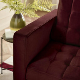Furniturebox Uk Jenna Maroon Velvet 2 Seater Sofa - thumbnail 5