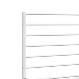 Berkfield Metal Bed Frame With Headboard And Footboard White 135X190 Cm 4Ft6 Double - thumbnail 9
